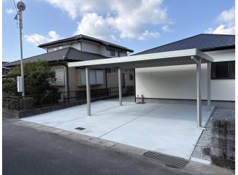 日置市の外構リフォームでカーポート設置事例