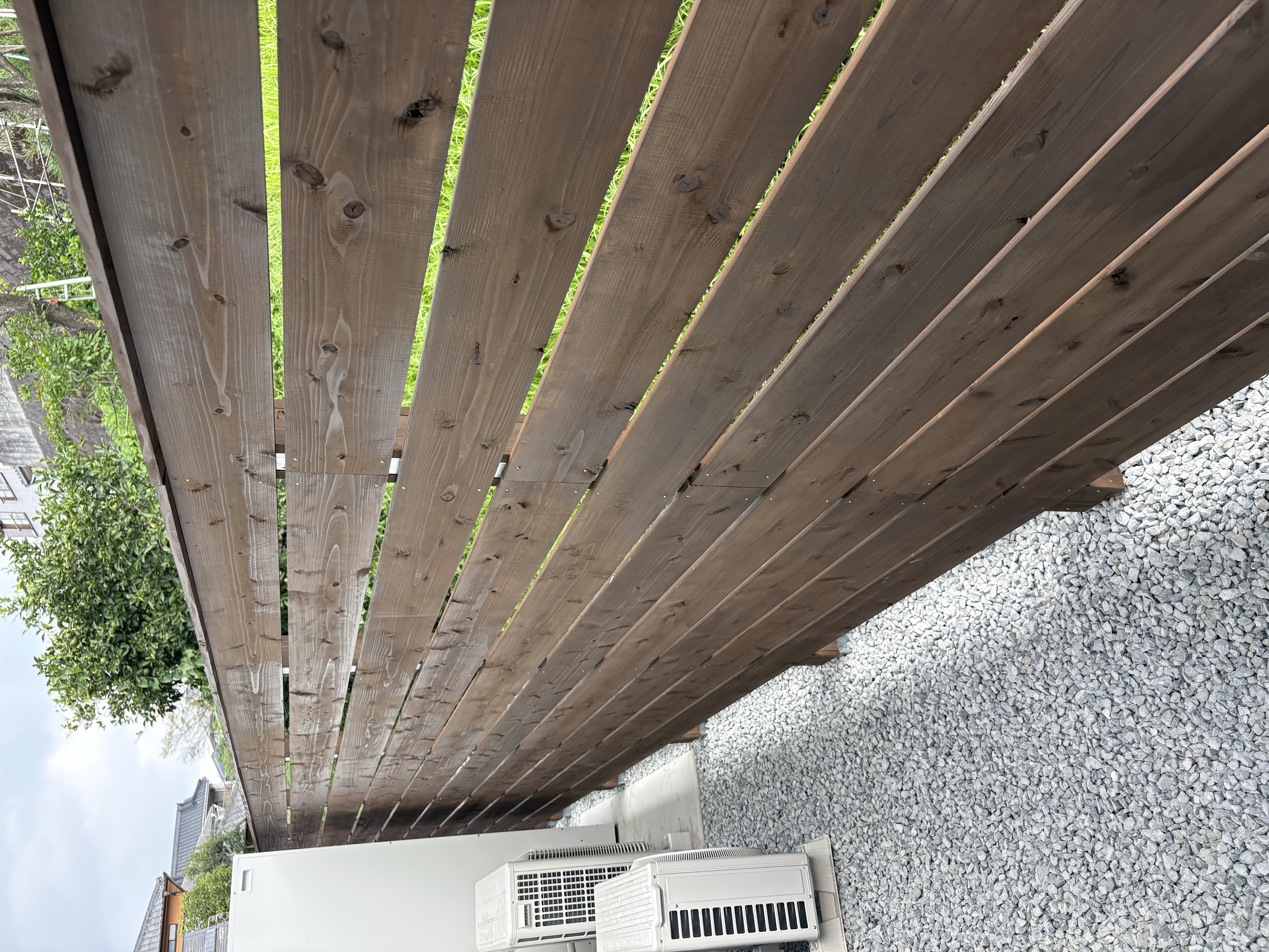鹿児島市の新築外構|目隠しウッドフェンス施工事例